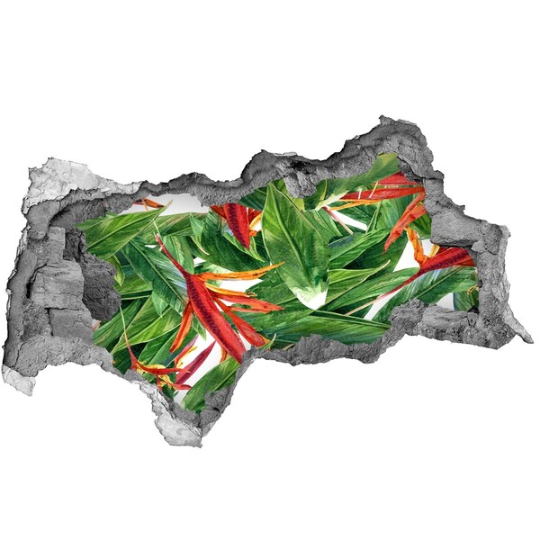 Sticker mural effet trou 3d Un paradis tropical derrière le mur