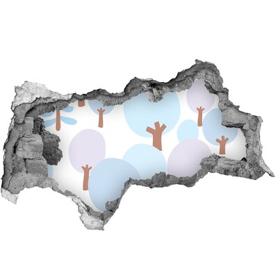 Autocollant à effet 3d trou Paysage avec des arbres