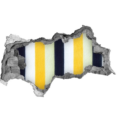 Sticker mural effet trou 3d Rayures colorées dans le béton