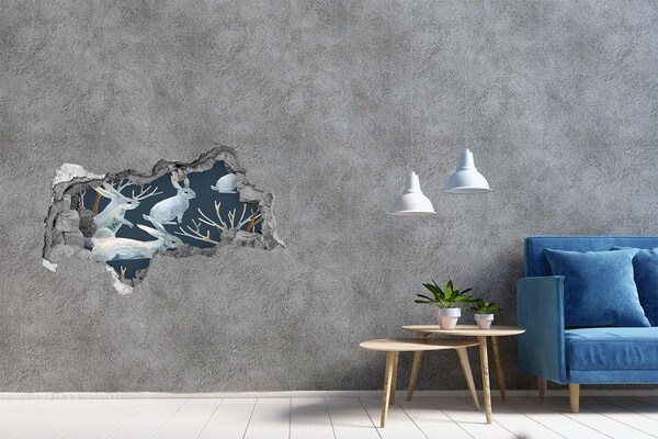 Autocollant à effet 3d trou Des lapins dans les profondeurs de la mer