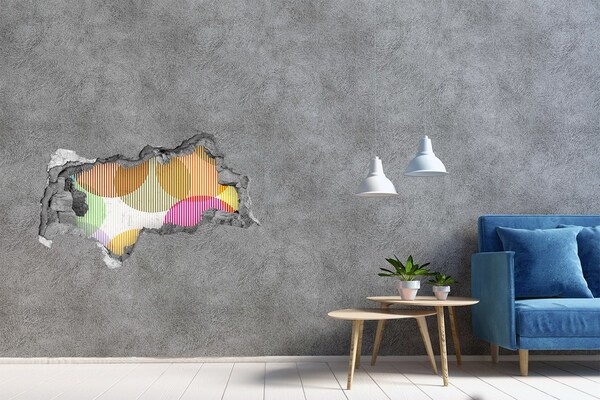 Sticker mural effet trou 3d Trou abstrait dans le mur