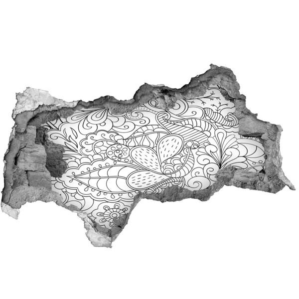 Autocollant à effet 3d trou Un monde coloré dans un trou