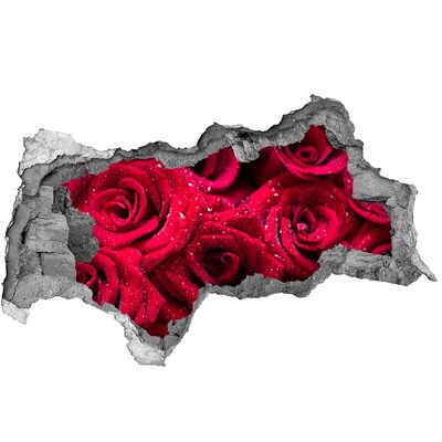 Autocollant à effet 3d trou Un paradis floral avec des roses
