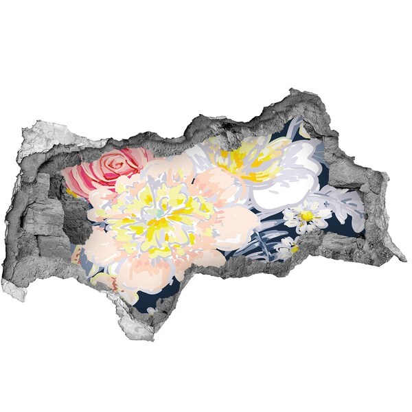 Sticker trou dans le mur Jardin fleuri derrière le mur