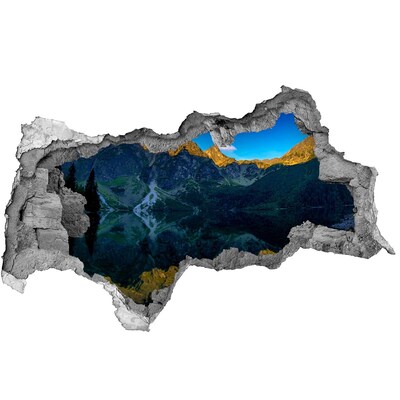 Sticker trou dans le mur Paysage montagneux avec un lac