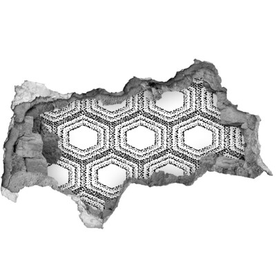 Sticker mural effet trou 3d Motif géométrique sur le mur