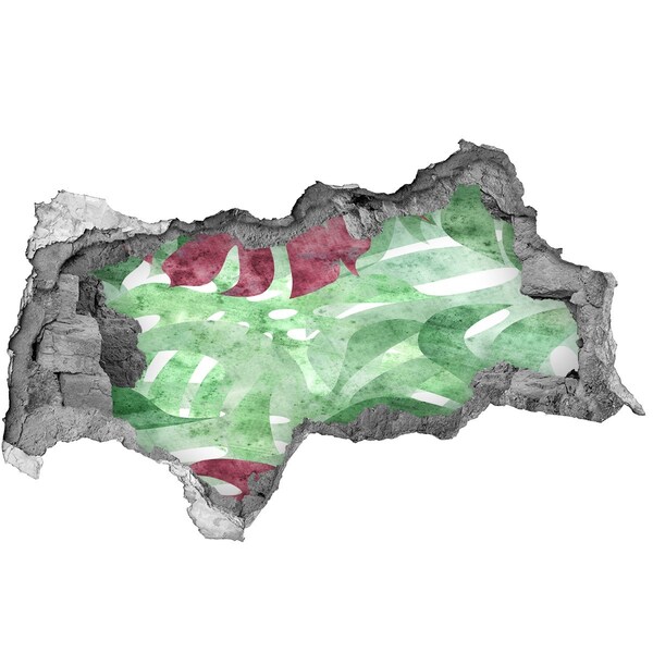 Sticker trou dans le mur jungle tropicale