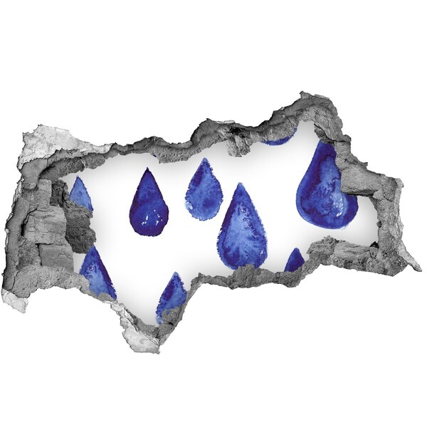 Autocollant à effet 3d trou Gouttes d'eau sur le mur