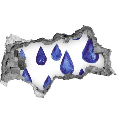Autocollant à effet 3d trou Gouttes d'eau sur le mur