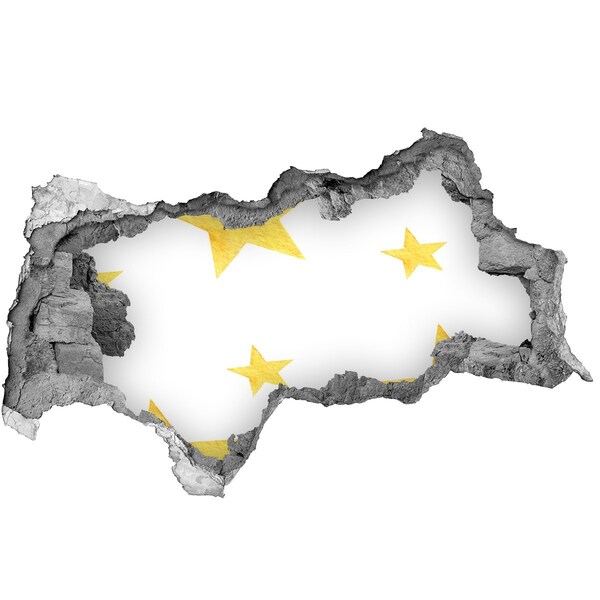 Autocollant mural trou Étoile dorée sur fond blanc