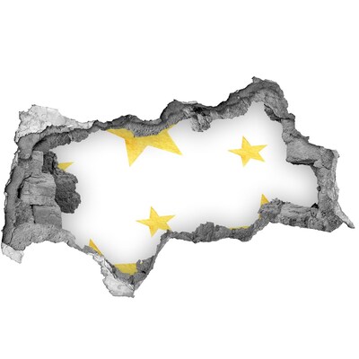 Autocollant mural trou Étoile dorée sur fond blanc