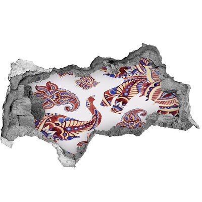 Autocollant mural trou Des motifs colorés dans un trou dans le mur