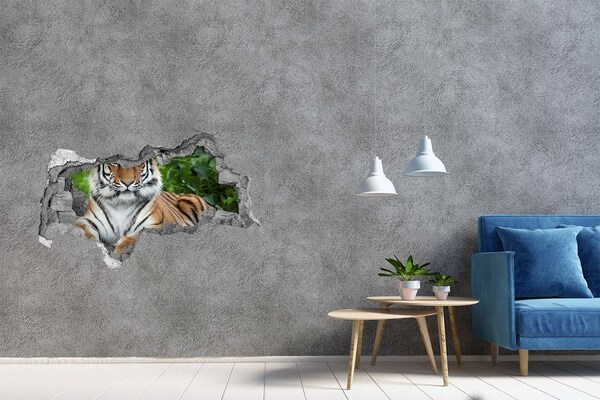 Sticker trou dans le mur Le tigre dans son habitat naturel