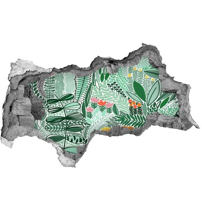 Autocollant mural trou Jardin fleuri « Trou dans le mur »