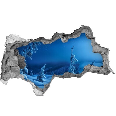 Sticker trou dans le mur Paysage d'hiver en montagne