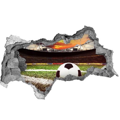 Sticker mural effet trou 3d Stade de football au coucher du soleil