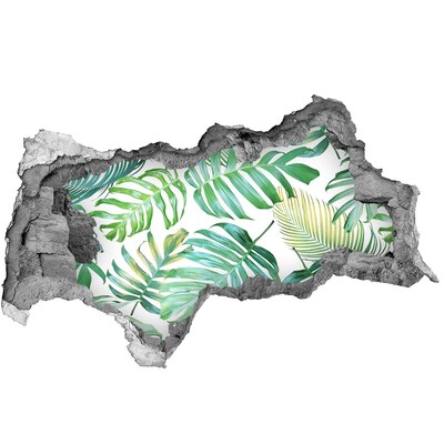 Sticker mural effet trou 3d Jungle verte derrière le mur