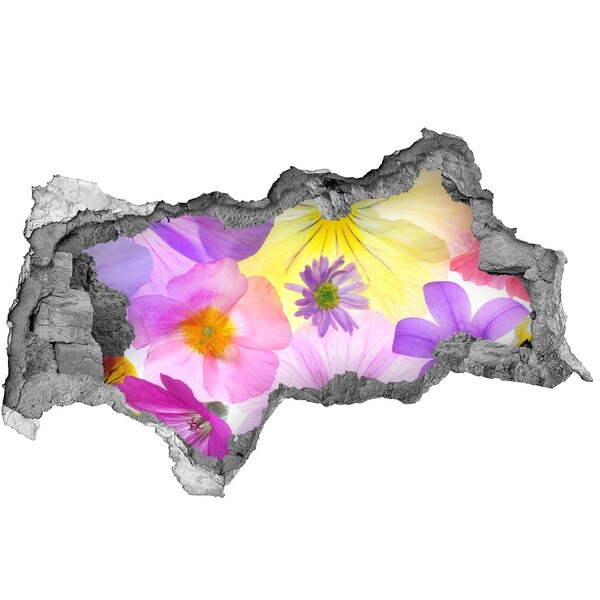 Sticker trou dans le mur Paradis fleuri à travers un trou dans le mur