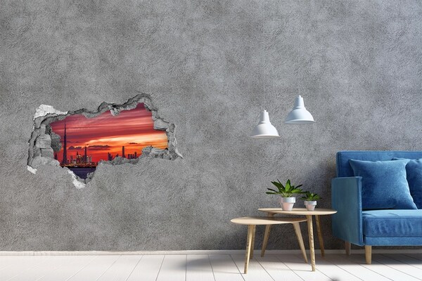Autocollant mural trou Coucher de soleil sur Dubaï