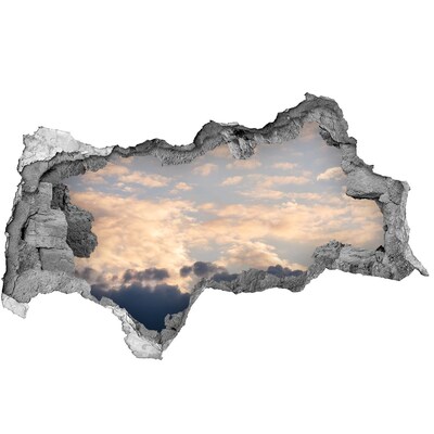 Sticker mural effet trou 3d Ciel dans les nuages