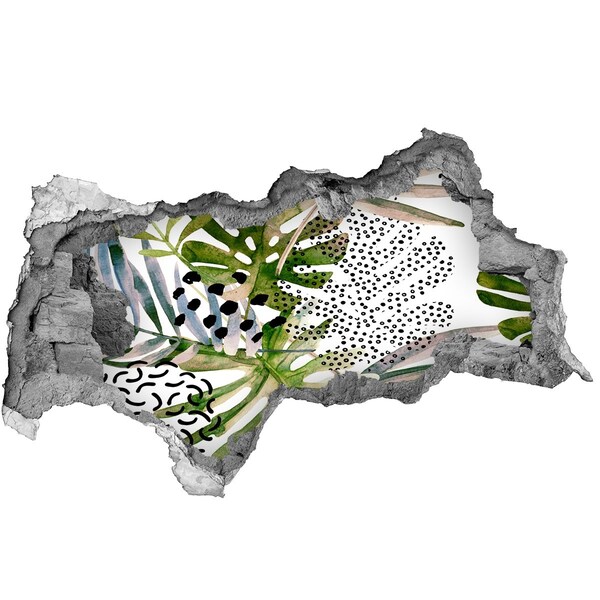 Autocollant mural trou jardin tropical caché