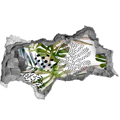 Autocollant mural trou jardin tropical caché