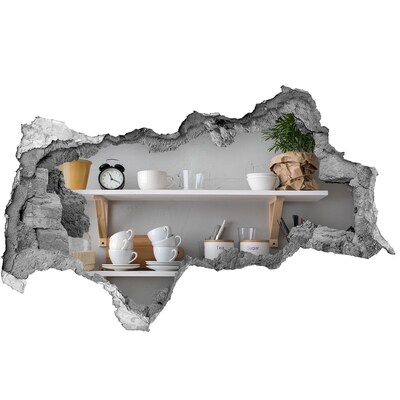 Sticker mural effet trou 3d Cuisine de style loft