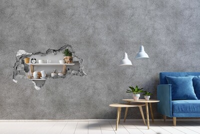 Sticker mural effet trou 3d Cuisine de style loft
