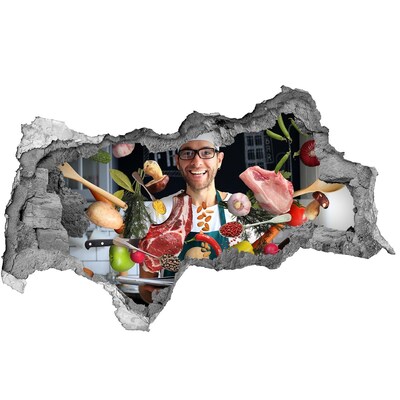 Autocollant mural trou Folie en cuisine