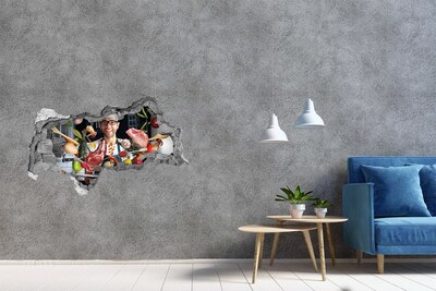 Autocollant mural trou Folie en cuisine