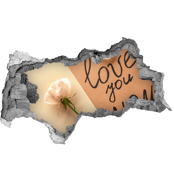 Sticker mural effet trou 3d Une fleur au cœur du mur