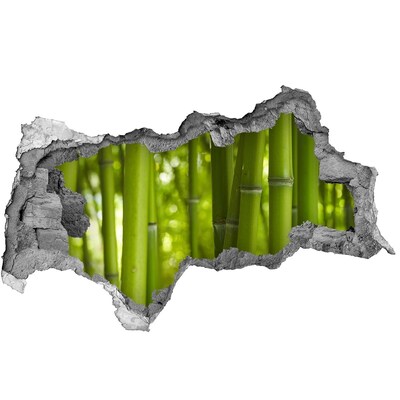 Autocollant mural trou bosquet de bambous verts