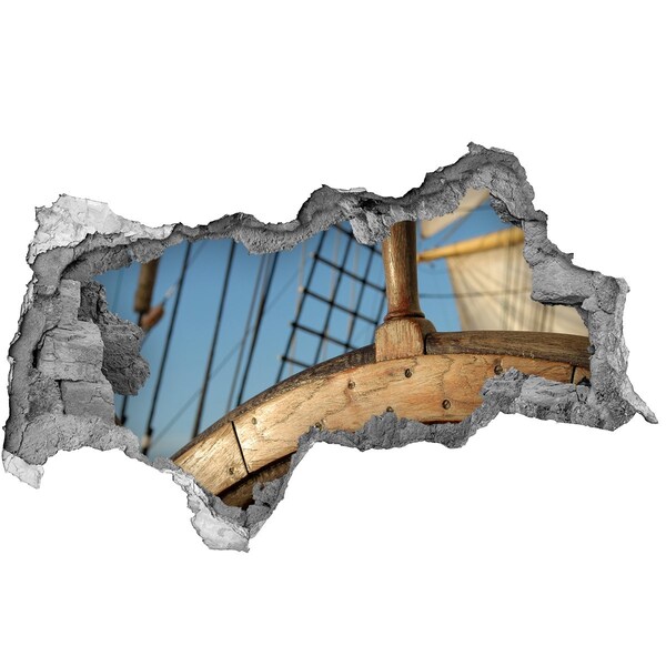 Autocollant mural trou Un navire en mer