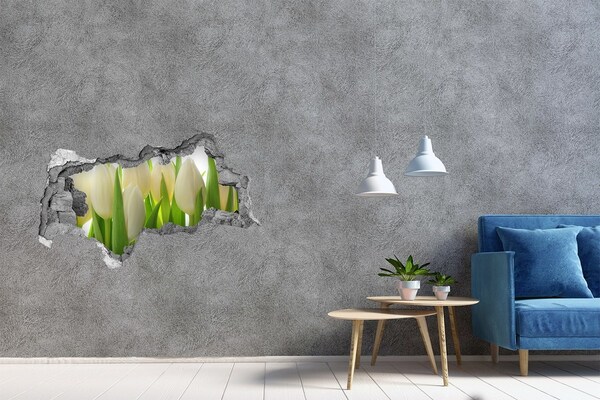 Sticker mural effet trou 3d Tulipes en plein jour