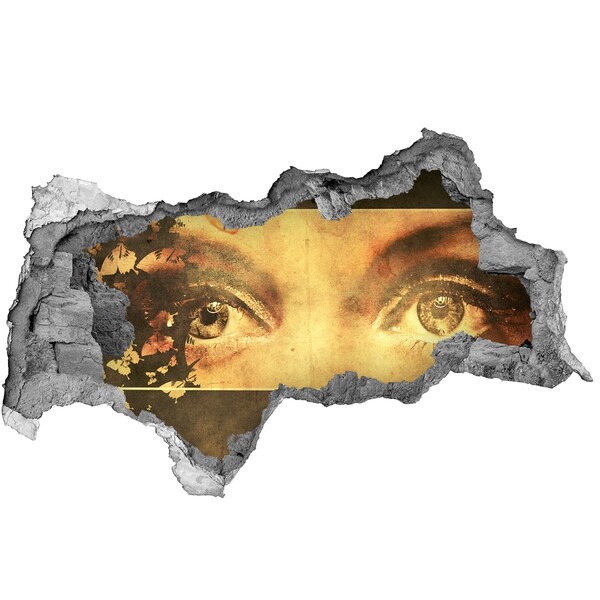 Autocollant mural trou Des yeux derrière le mur