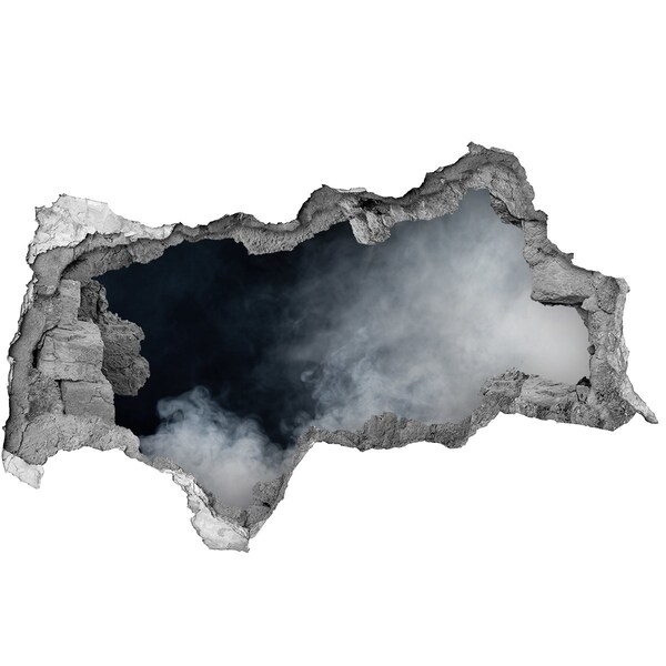 Sticker trou dans le mur Un mur brisé avec vue sur les nuages