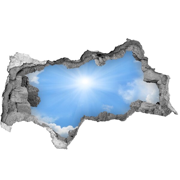 Autocollant à effet 3d trou Ciel avec des rayons de soleil