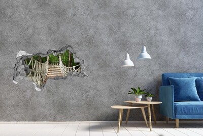 Sticker trou dans le mur Pont de la jungle