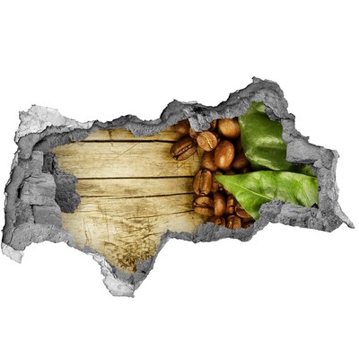 Sticker mural effet trou 3d Du café dans un trou en béton