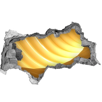 Sticker mural effet trou 3d Dune dorée dans le désert