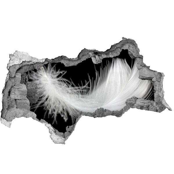 Autocollant mural trou Une plume dans un trou dans le mur