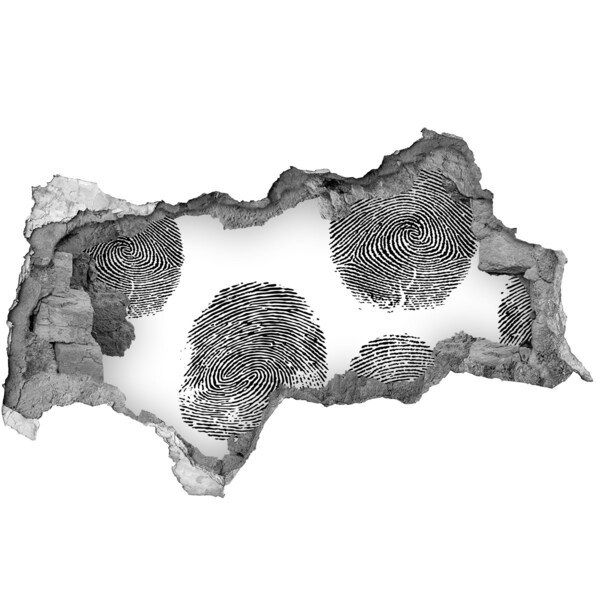 Sticker mural effet trou 3d Empreinte digitale sur le mur