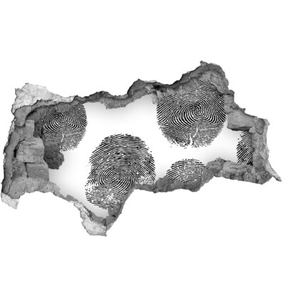 Sticker mural effet trou 3d Empreinte digitale sur le mur