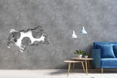 Sticker mural effet trou 3d Empreinte digitale sur le mur