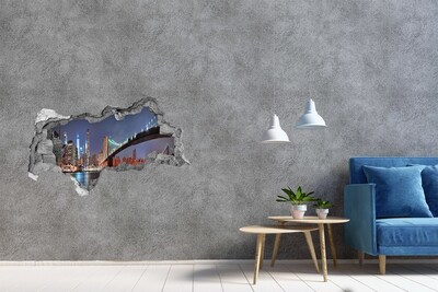 Autocollant à effet 3d trou Trou dans le mur avec le ciel