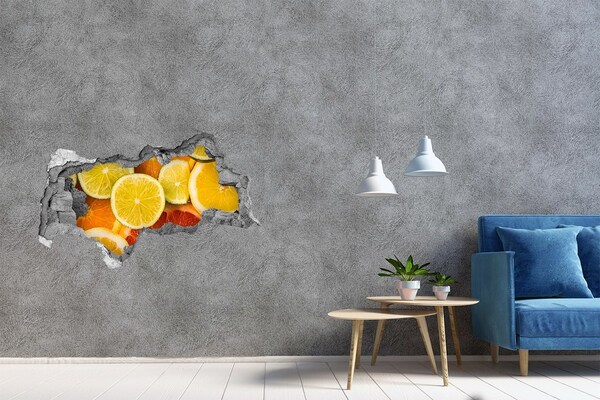 Autocollant à effet 3d trou Un petit paradis fruité caché dans un mur