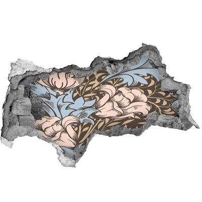 Autocollant à effet 3d trou Motif floral trou dans le mur