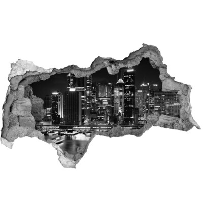 Autocollant à effet 3d trou Ville moderne la nuit