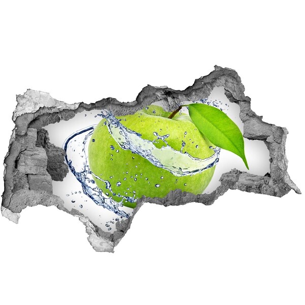 Sticker trou dans le mur Pomme verte dans l'eau