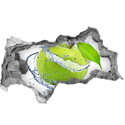 Sticker trou dans le mur Pomme verte dans l'eau